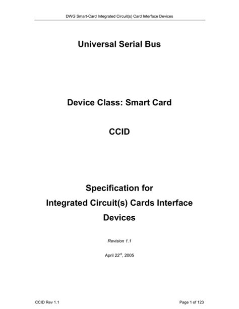 usb smart card specification|USB Integrated Circuit(s) Cards Interface Devices.